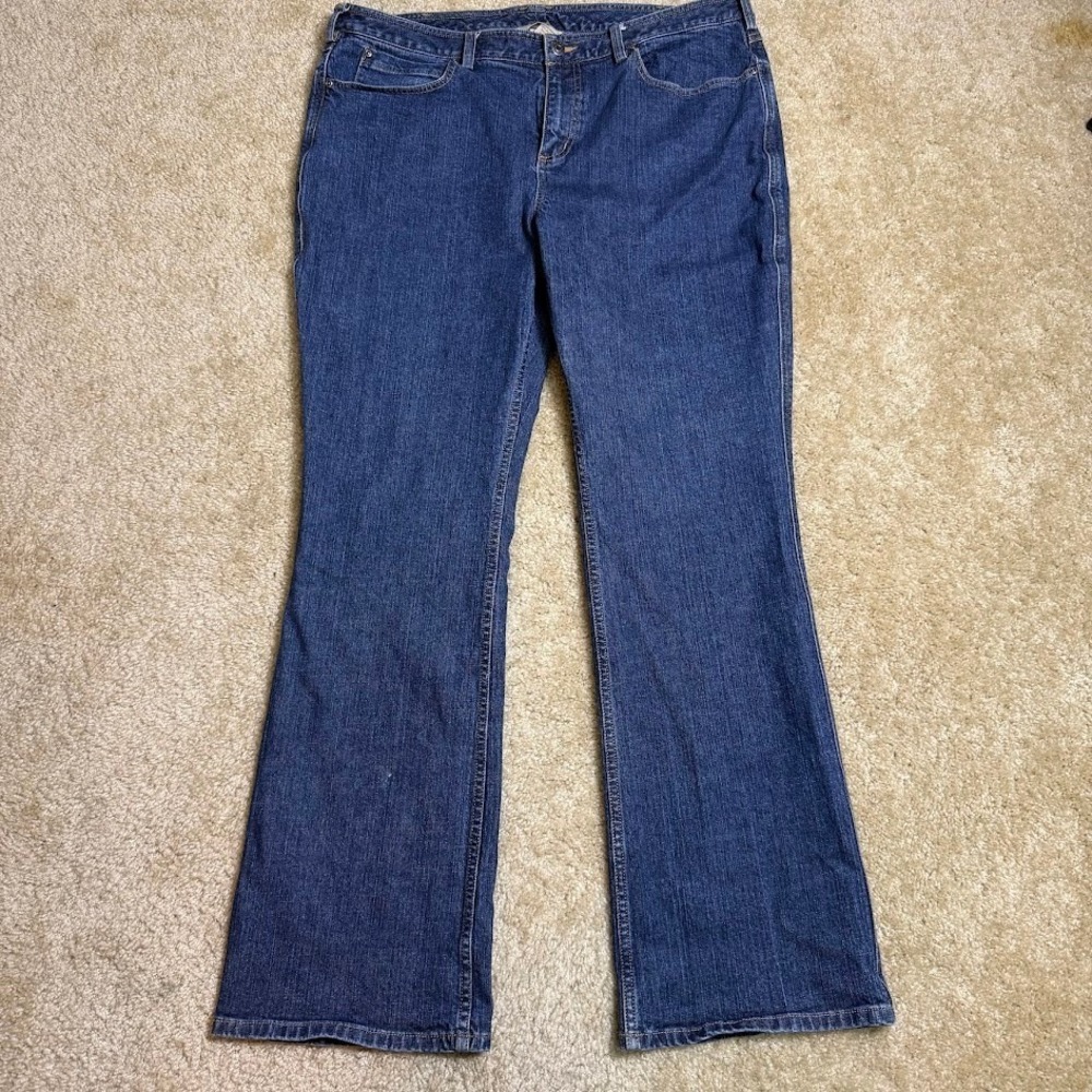 Duluth Trading Co Bootcut Jeans Women's 18x33 Blue Stretch Denim Pants 38x33